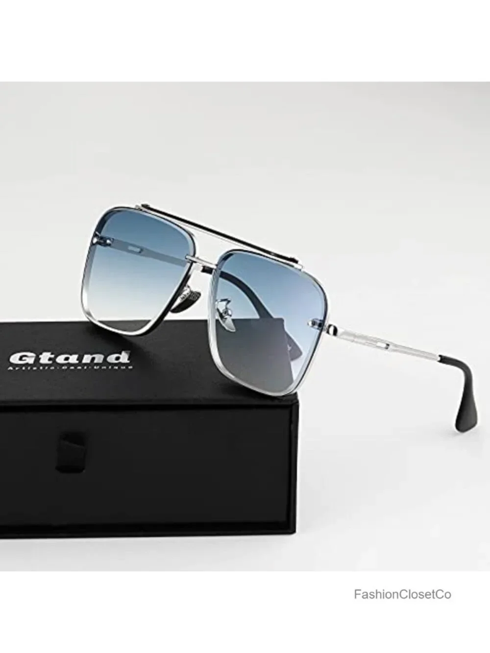 Retro Aviator Gradient Sunglasses UV400 Protection Metal Frame